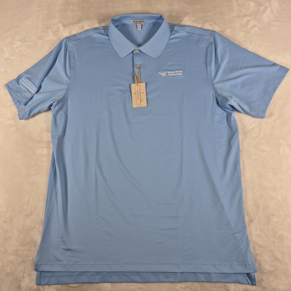 Peter Millar Summer Comfort Men's Large Blue Performance Golf Casual ME0EK01 NWT